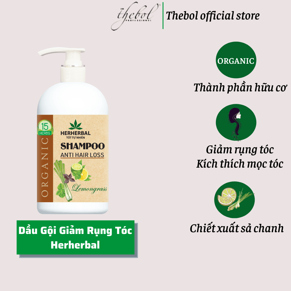 [HCM]Dầu gội dược liệu giảm rụng Alpha Herherbal Tinh dầu Sả Chanh 336g