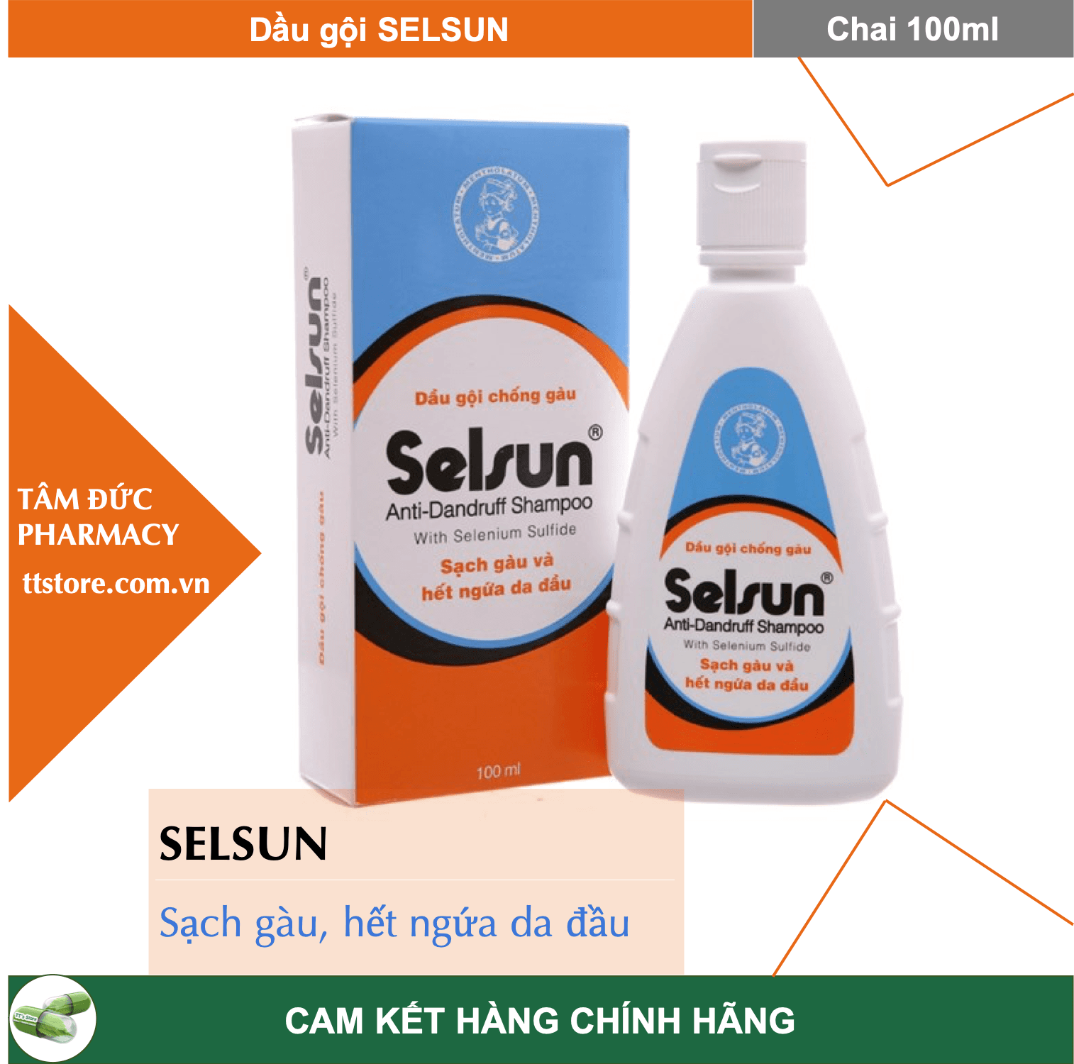 [HCM]Dầu gội SELSUN [Chai 100ml] - Sạch gàu hết ngứa