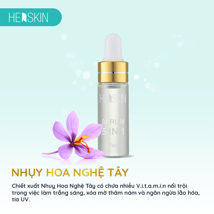 1 chai - Serum HERSKIN 5in1 dưỡng trắng da - mờ nám - ngừa mụn chiết xuất từ nhụy hoa Nghệ Tây 5in1 HerSkin - Princess White 7ml