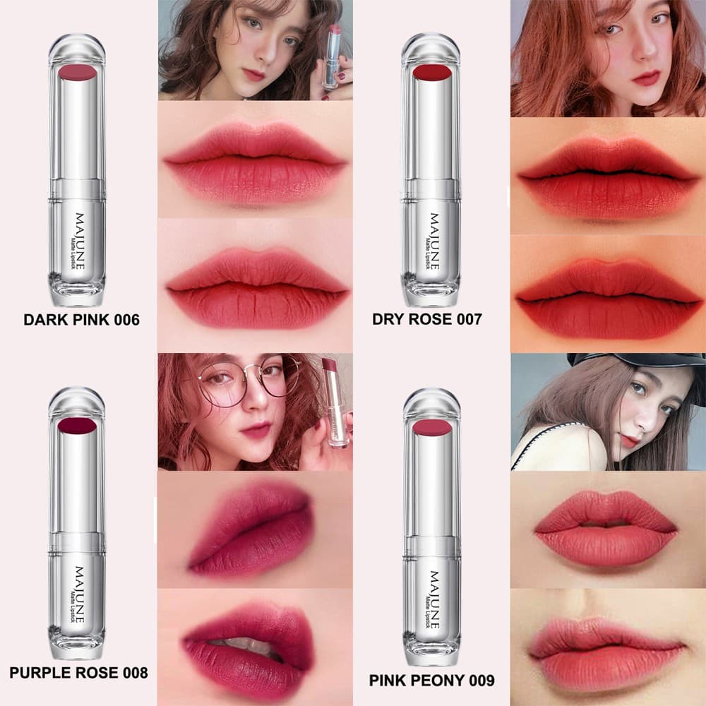 Son dưỡng mềm môi lâu trôi MAJUNE Matte Lipstick - Son lì thiên nhiên không chì - Son lì dưỡng môi lâu trôi không chì - Guty Home