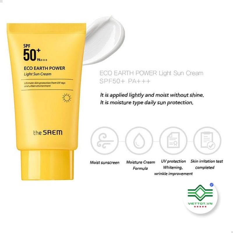 kem Chống Nắng The Saem Eco Earth Power Sun Cream VT102