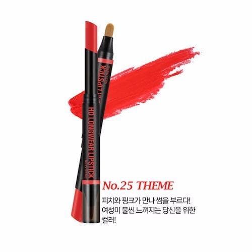 Son Lì hai đầu Ecole HD Longwear Lipstick No.25 Theme 2g (Hồng)