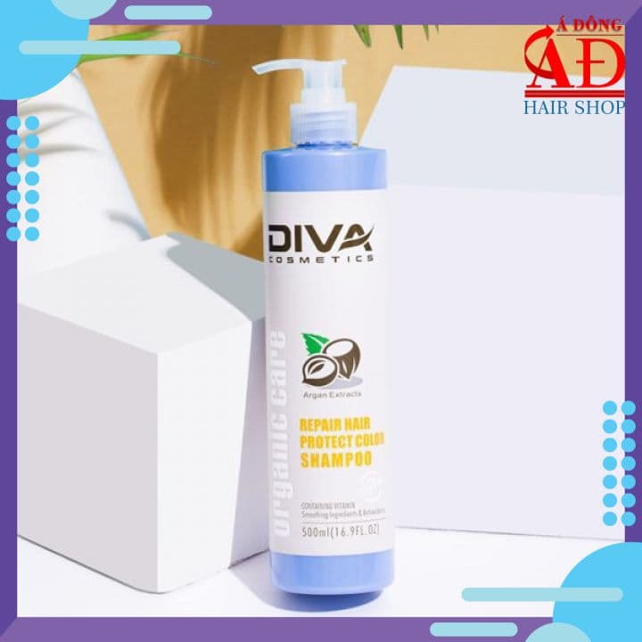 Dầu gội phục hồi giữ màu DIVA Collagen Hair Repair Protect Color 500ml (Chai)