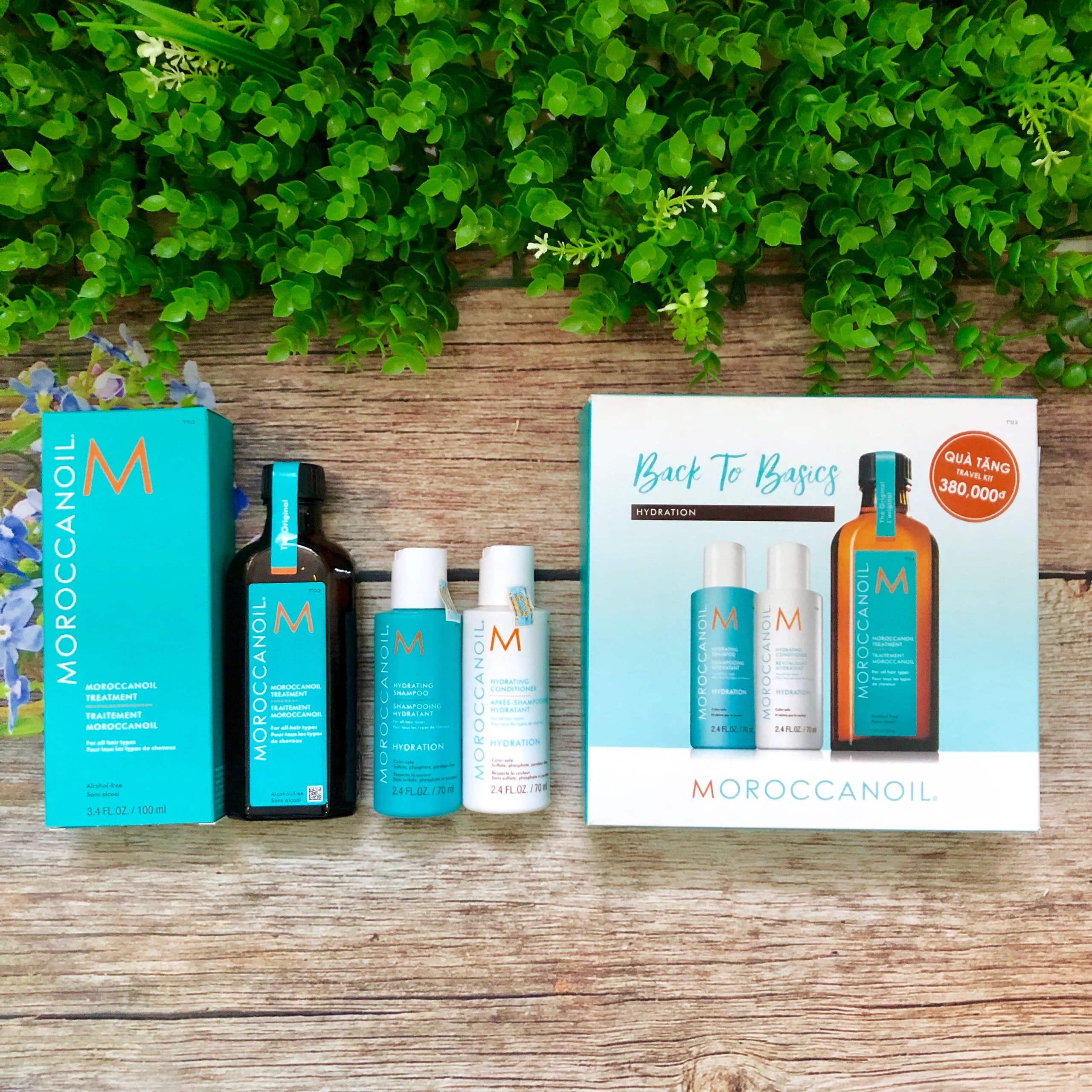 [HCM]Combo Tinh dầu Dầu gội xả dưỡng ẩm Hydration Moroccanoil cho tóc khô 100ml +70mlx2