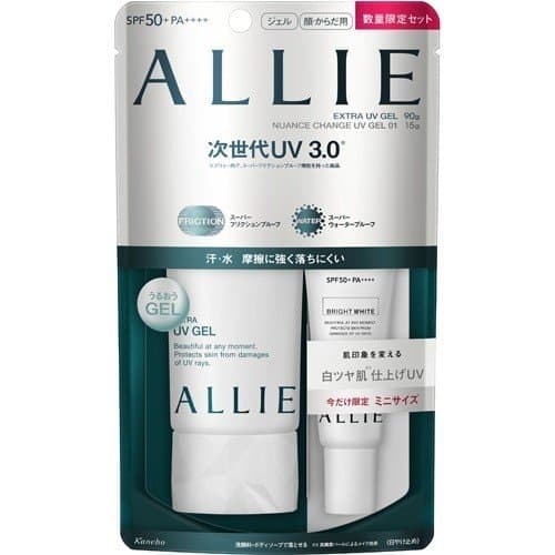 Set Kem chống nắng làm trắng da Kanebo ALLIE EXTRA UV GEL  chống trôi SPF50+ PA++++ (90g) + khuyến mại
