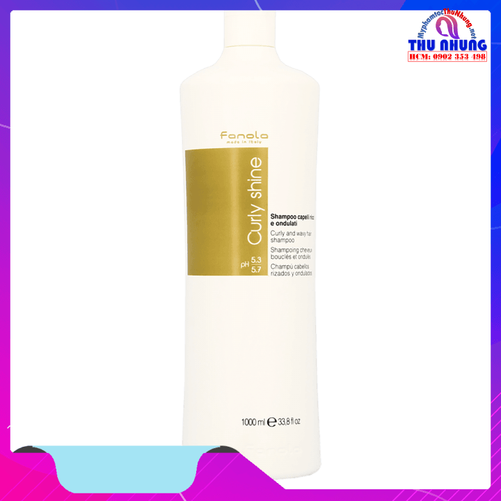 Dầu gội Fanola Curly Shine (Curly & Wavy shampoo) dành cho tóc uốn xoăn 1000ml