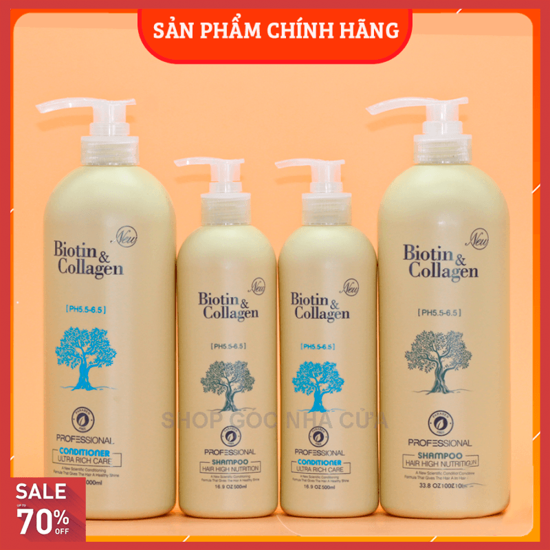 [ SIÊU SALE ] Cặp dầu gội xả Biotin collagen (Dung tích mỗi chai 1000 ml) | Hàng Chính Hãng