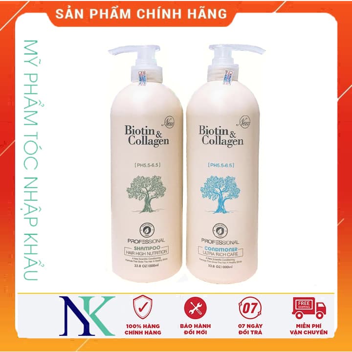 [HCM]Dầu Gội Xã Biotin Collagen (Trắng) Phục Hồi Chống Rụng Tóc 1000Ml