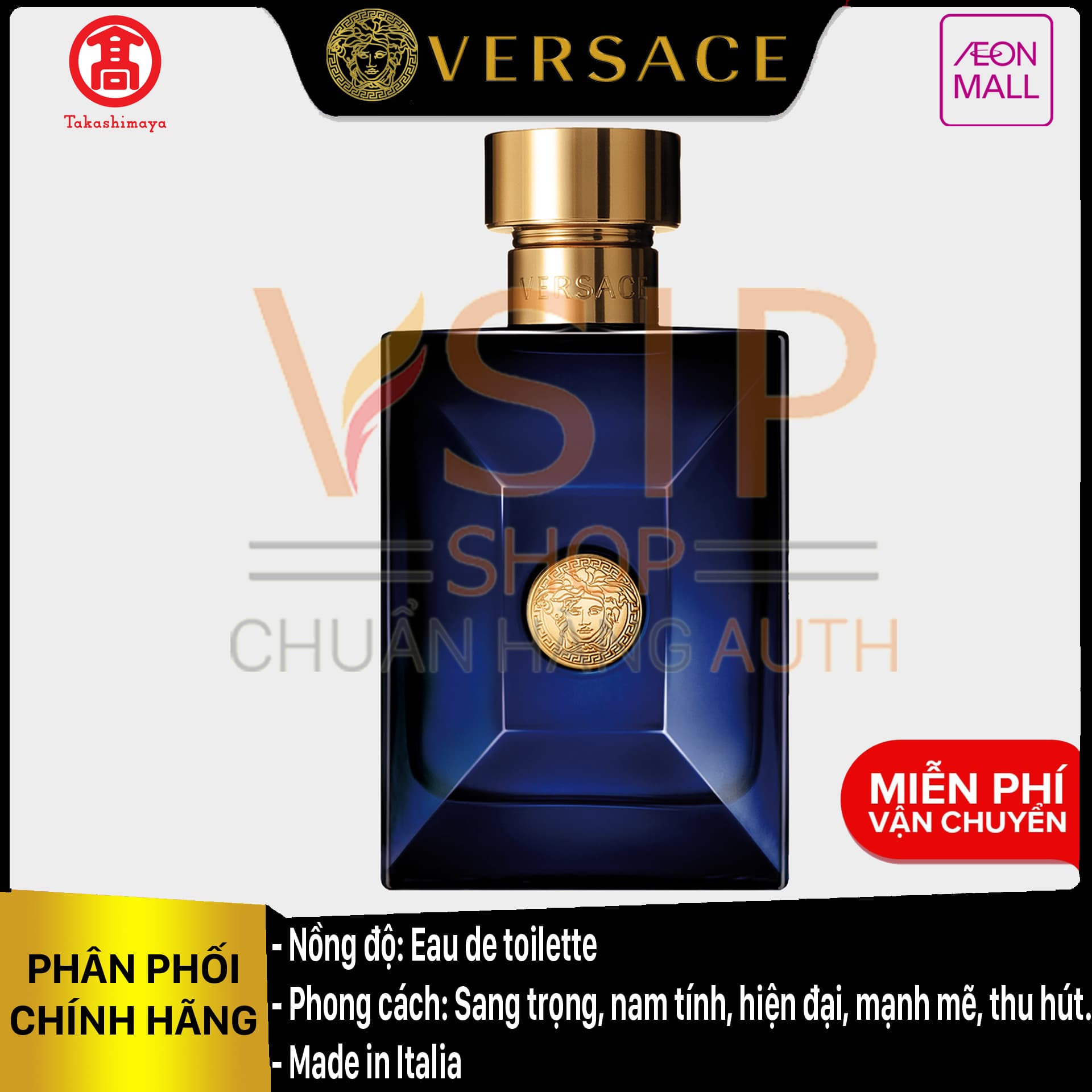 [Chính Hãng] Nước hoa nam Versace Pour Homme Dylan Blue Eau De Toilette 100ml