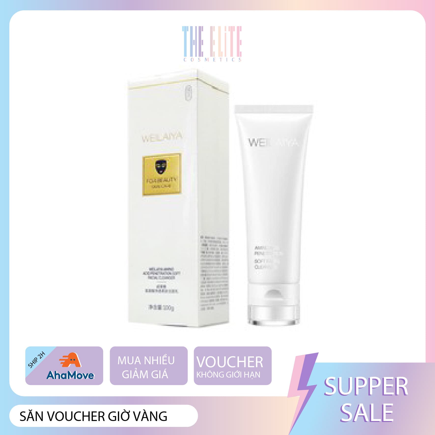 [HCM]Sữa rửa mặt sạch dịu nhẹ  WEILAYA AMINO ACID PENETRATION SOFT FACIAL CLEANSER