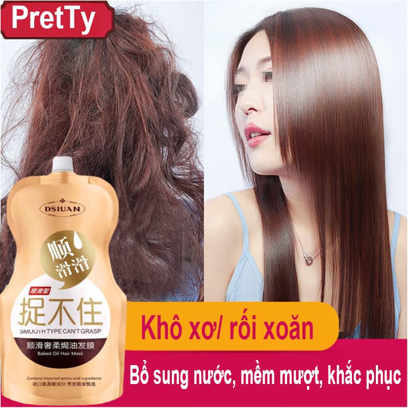 Mặt nạ dưỡng tóc uốn dưỡng tóc khô xơ tóc nhuộm giúp giữ nếp tạo nếp tóc mềm mượt phục hồi hư tổn