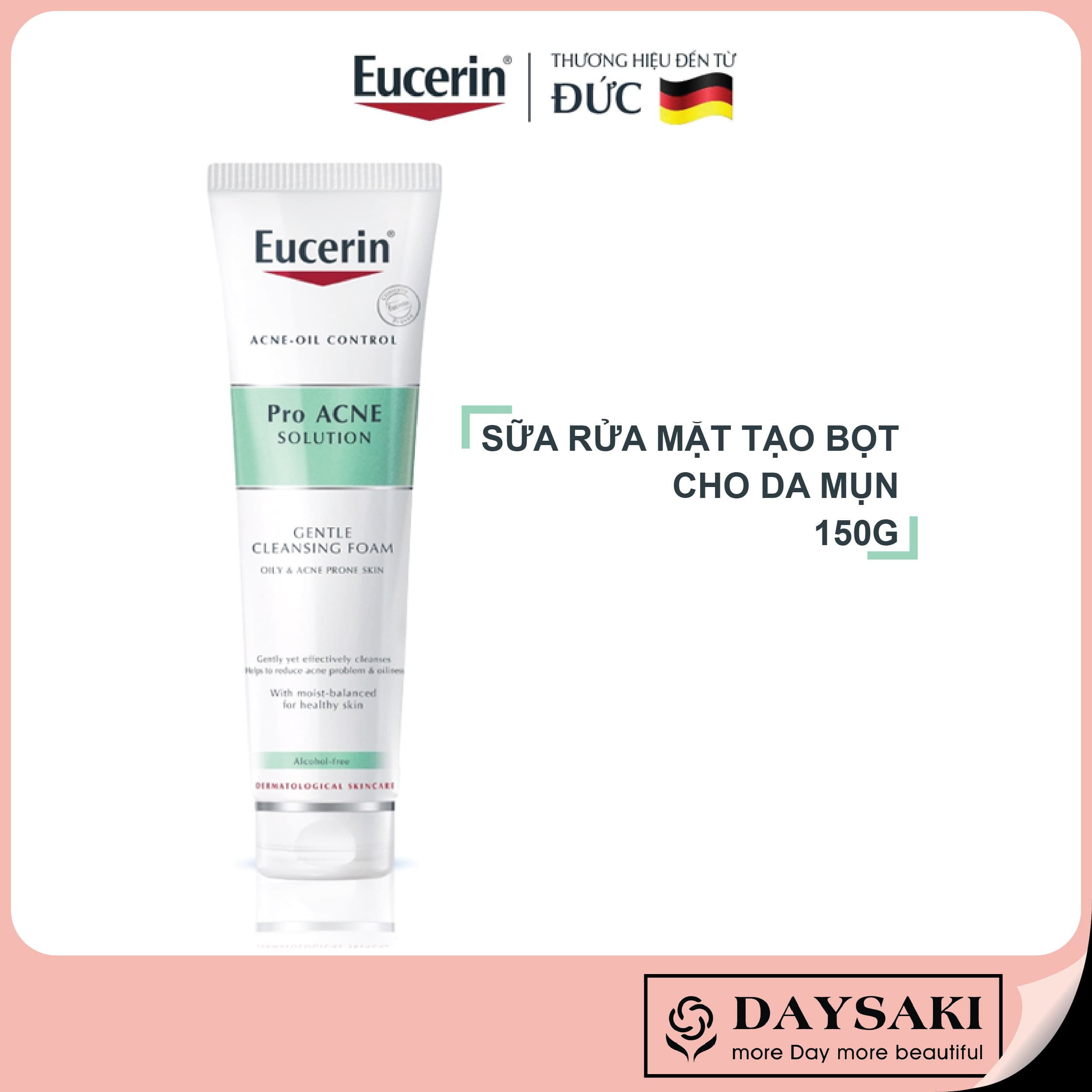 [HCM]Eucerin Sữa Rửa Mặt Tạo Bọt Cho Da Mụn Pro Acne Solution Gentle Cleansing Foam 150g