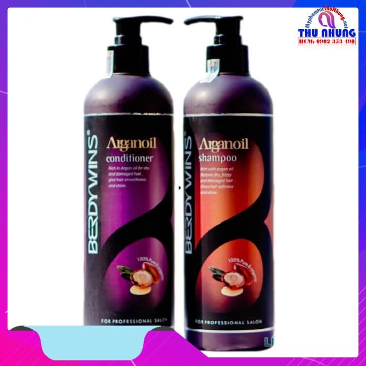 [HCM]Bộ dầu gội xả BERDYWINS Argan Oil siêu mượt phục hồi tóc hư tổn 500ML