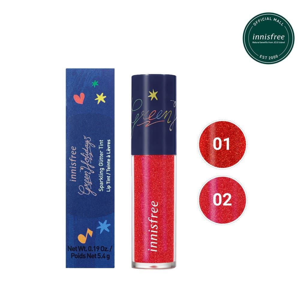 Son tint nhũ innisfree Green Holidays Sparkling Glitter Tint 5.4g Phiên bản giới hạn Mã màu 02