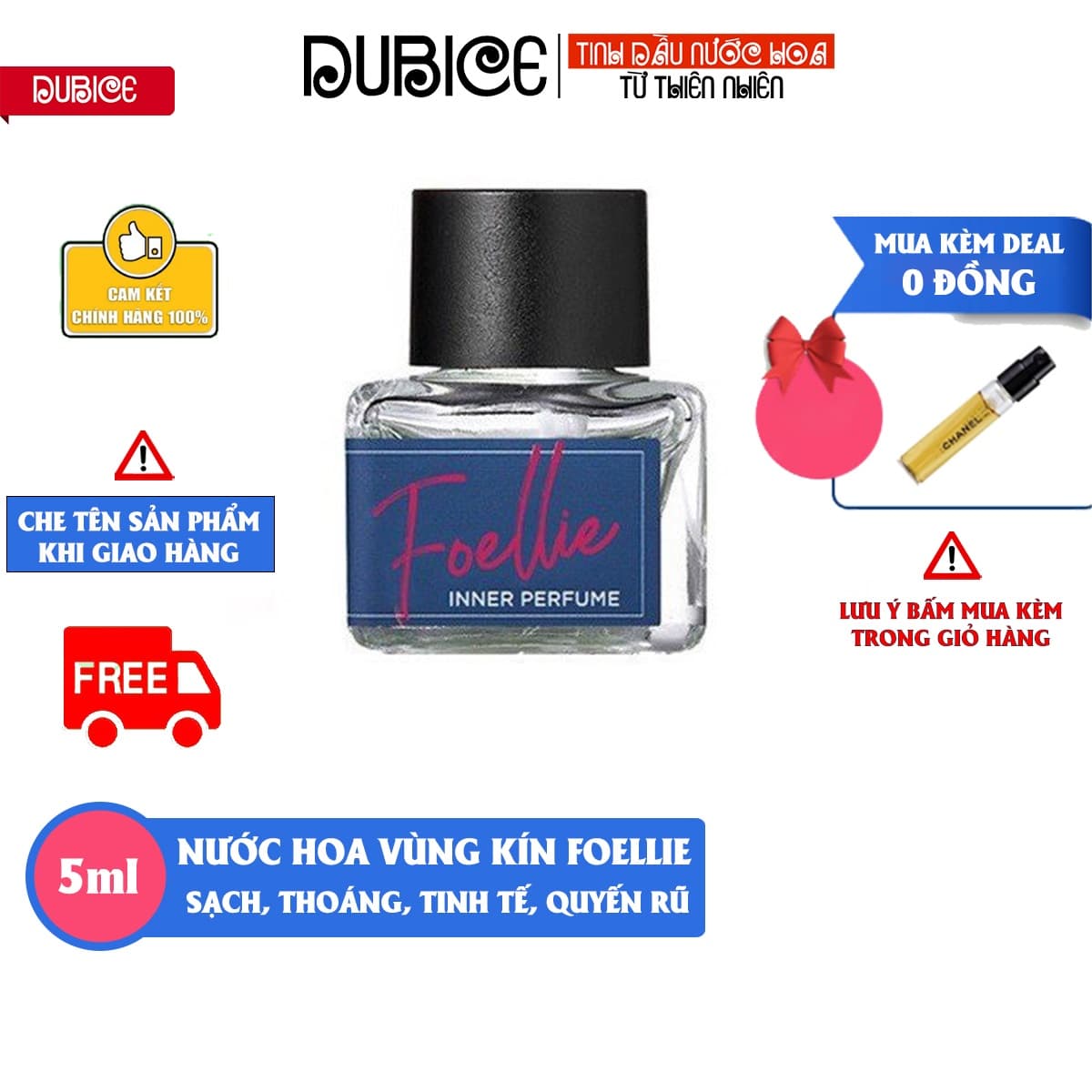 Nước hoa vùng kín Foellie Màu Xanh Cao Cấp Mùi Thơm Chuẩn Độ lưu Hương Cực Tốt - Nước hoa cô bé bím Foellie