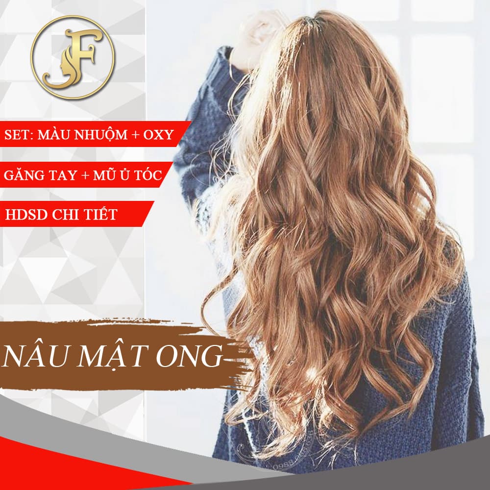 [HCM]Thuốc nhuộm tóc màu NÂU MẬT ONG J F - Lên Từ Nền Nâu-tặng oxy