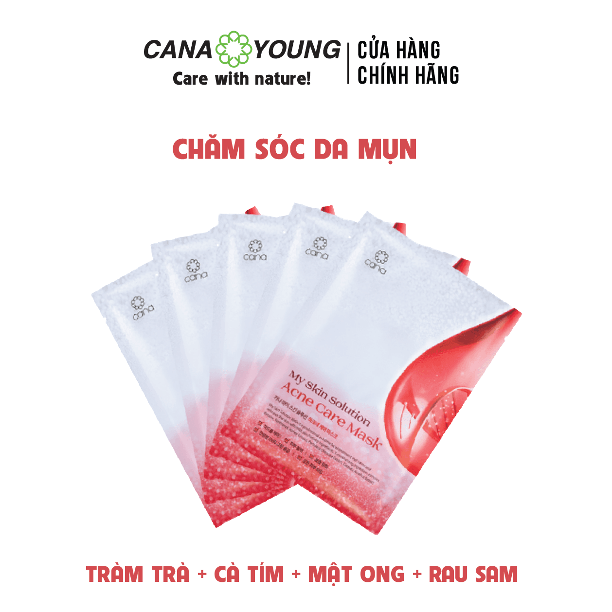 [COMBO 5] MẶT NẠ NGỪA MỤN CHĂM SÓC DA HÀN QUỐC ACNE CARE MASK_CANA MY SKIN SOLUTION