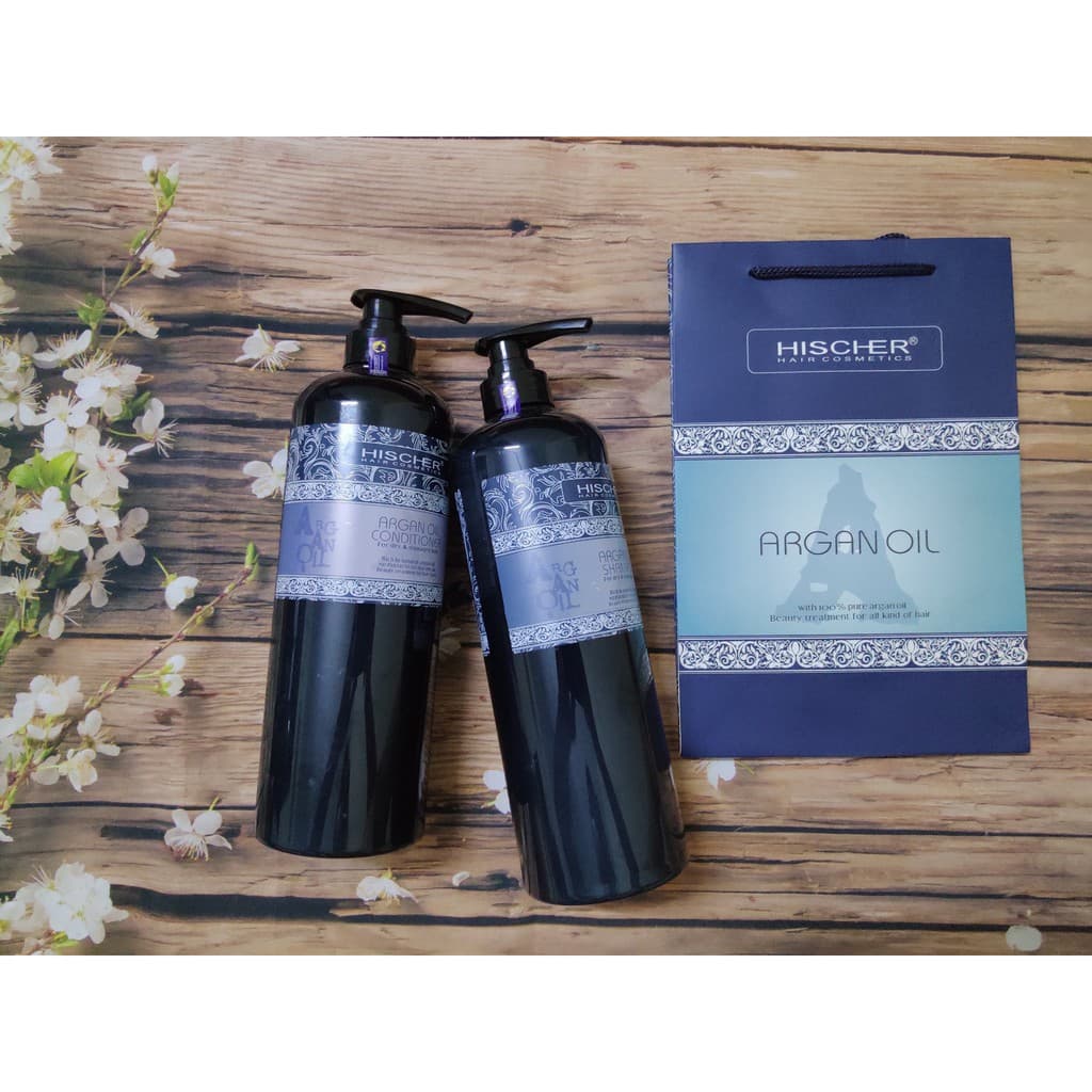 Bộ Dầu Gội Xả Phục Hồi Hischer Argan Oil