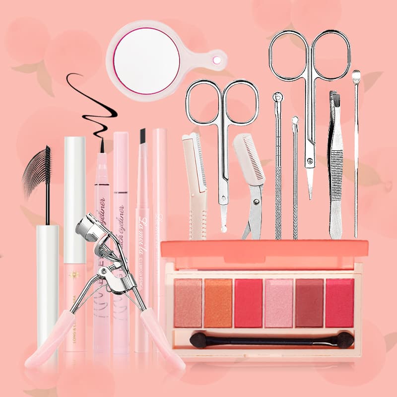 [HCM]【Kiss Belle Shop】 Set 4 món trang điểm dành cho mắt mày +1 Bộ dụng cụ tỉa mắt 10 món