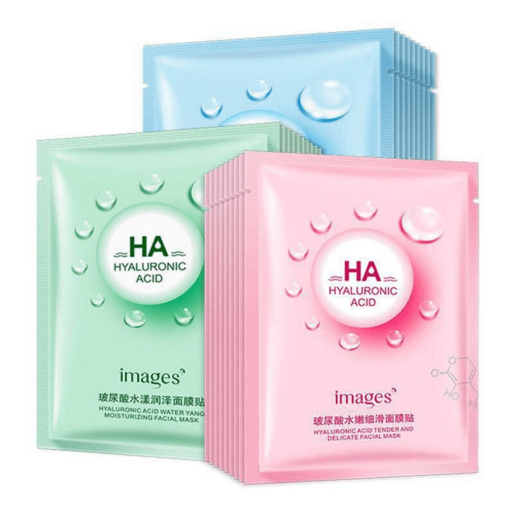 Combo 10 Mặt nạ giấy HA Images Bioaqua dưỡng trắng cấp ẩm kiềm dầu