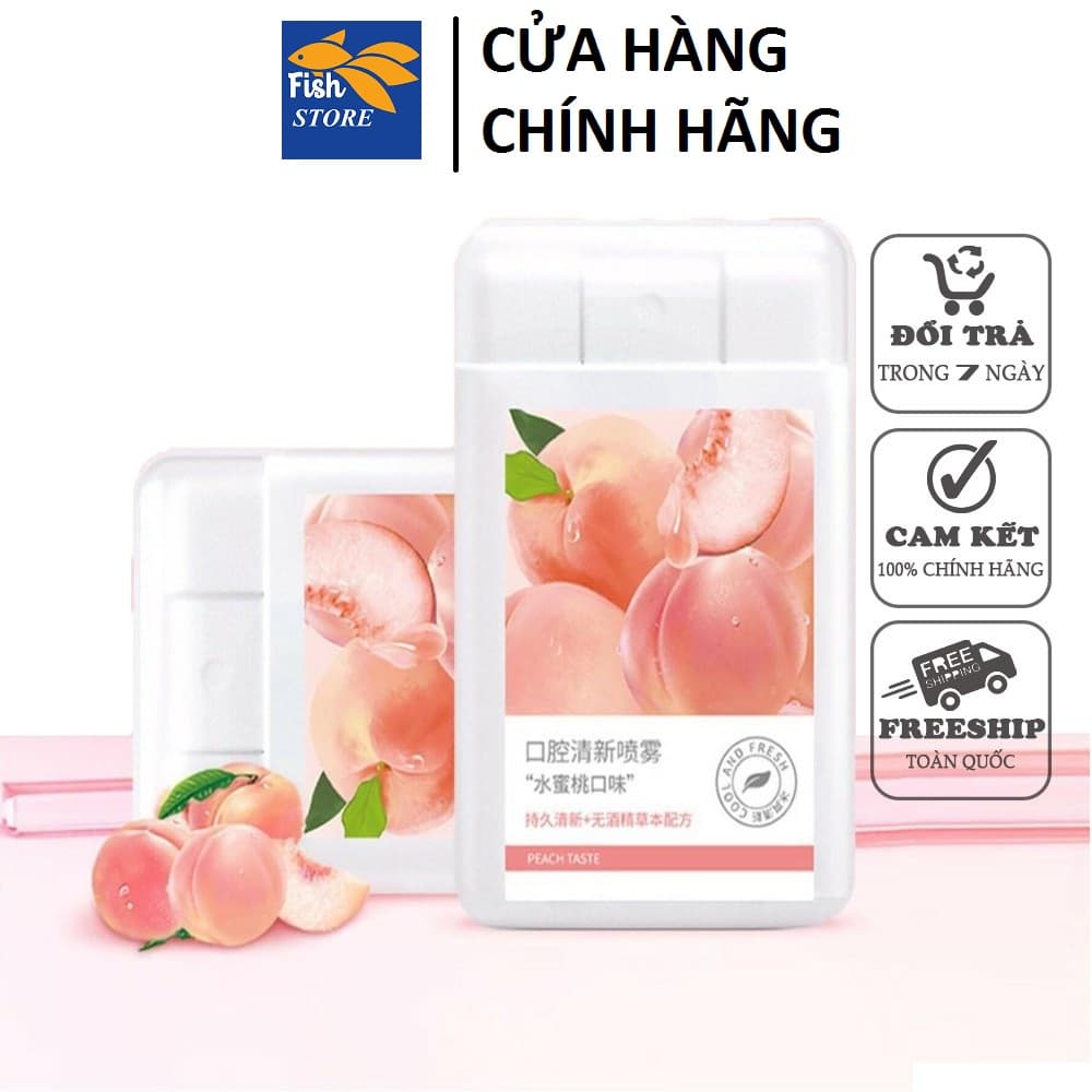 (Có Quà) Xịt Thơm Miệng Bỏ Túi Vị Đào HEYXI