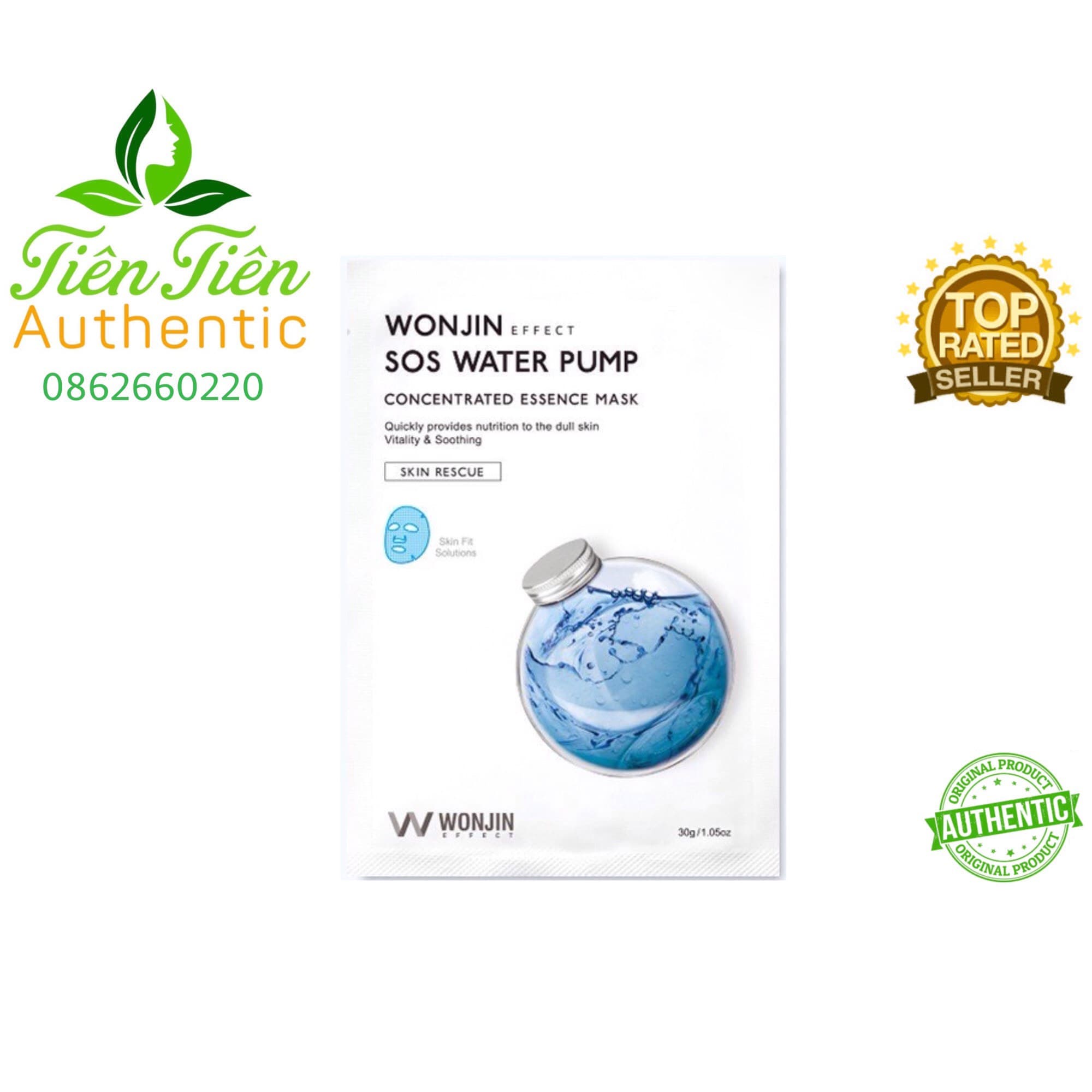 Mặt nạ giấy dưỡng ẩm Wonjin SOS Water Pump Mask