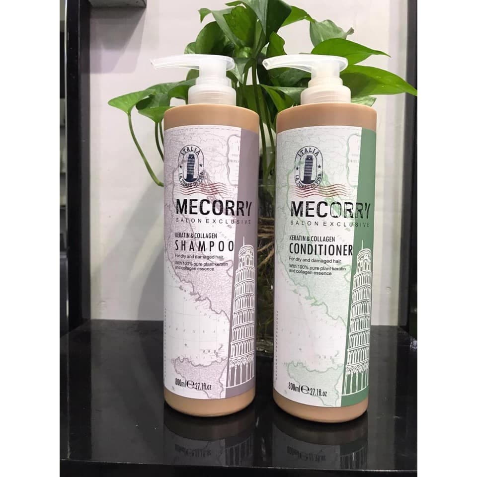 Cặp Dầu Gội Xả Collagen & Keratin MECORRY 800ml x2