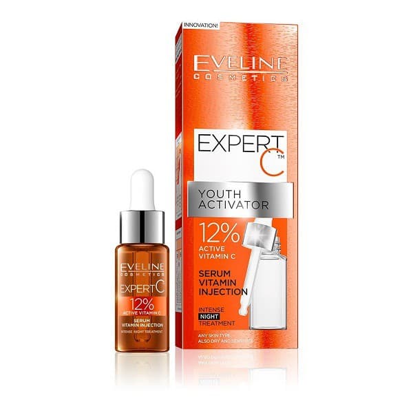 Serum dưỡng trắng da chống nhăn vitamin C ban đêm Eveline 18ml
