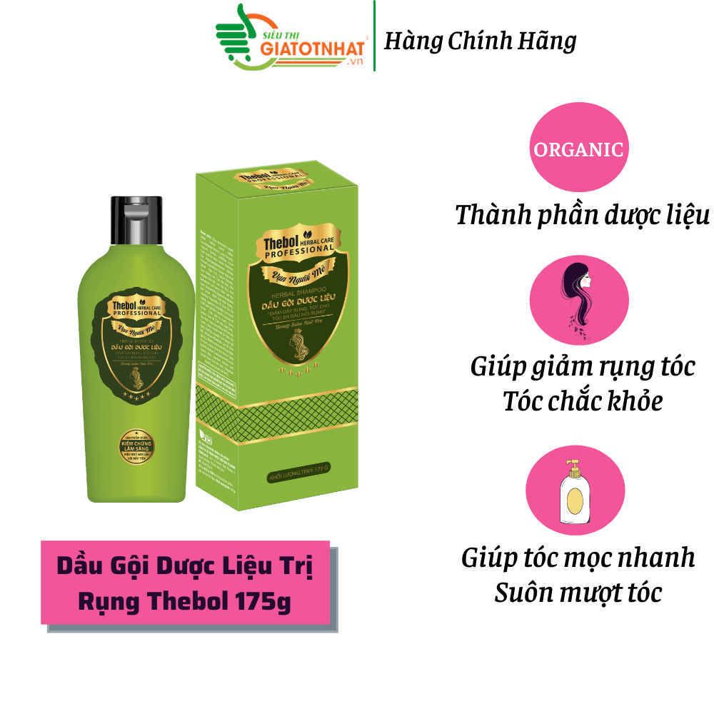 [HCM]Dầu gội dược liệu sạch trị rụng tóc Thebol 175g