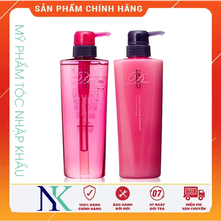 [HCM]Dầu Gội Xả Siêu Mềm Mượt Milbon Due W Japan Cho Tóc Thường Và Tóc Khô 500Ml