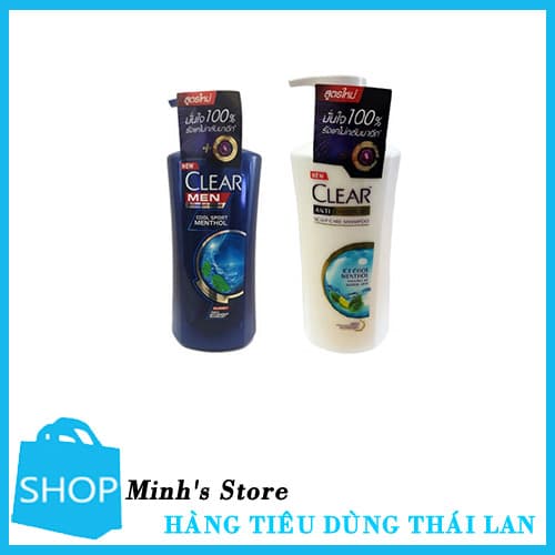 [HCM]Combo 2 chai dầu gội đầu gồm clear Bạc Hà 480ml và Clear Men 450ml
