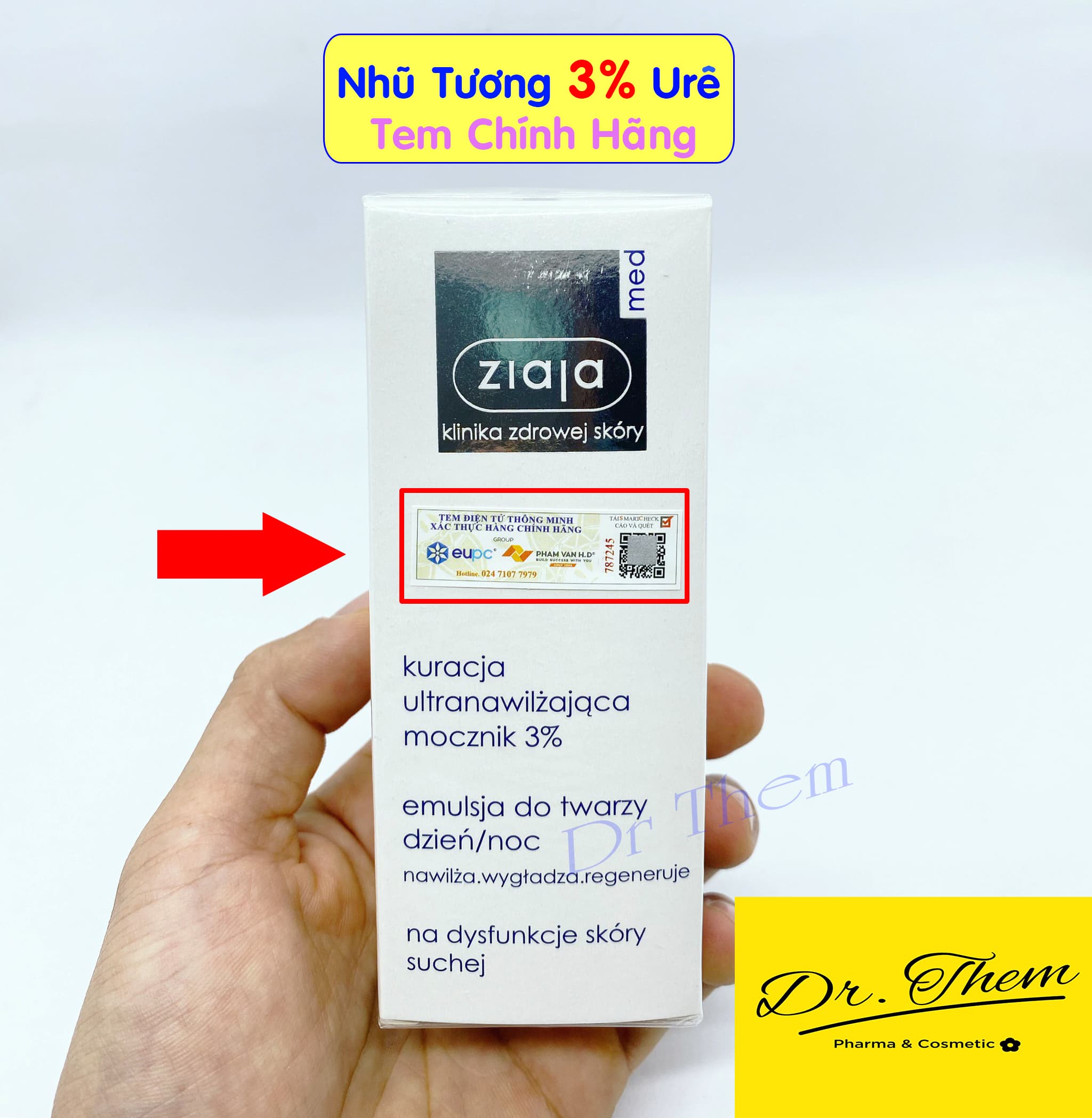 Ziaja Nhũ Tương Mềm Da 3% Urê - Ziaja Med 3% Urea Emulsion - Kem Dưỡng Ziaja Atopy Ure - Cho Bé Trẻ Em