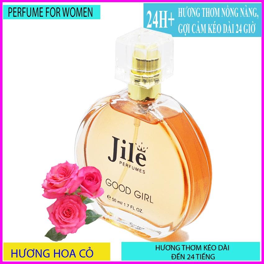 [HCM]Nước hoa nữ thơm lâuJile Good girl50ml cao cấp chính hãng hương thơm ngọt ngào quyến rũ dịu nhẹ