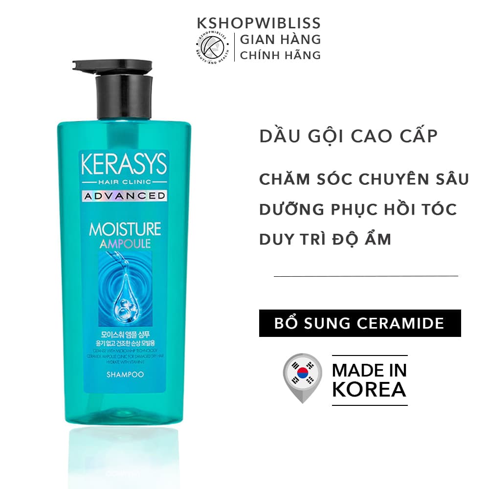 Dầu Gội Dưỡng Ẩm Cho Tóc Khô Xơ Kerasys Advanced Ampoule Shampoo Moisture 600ml