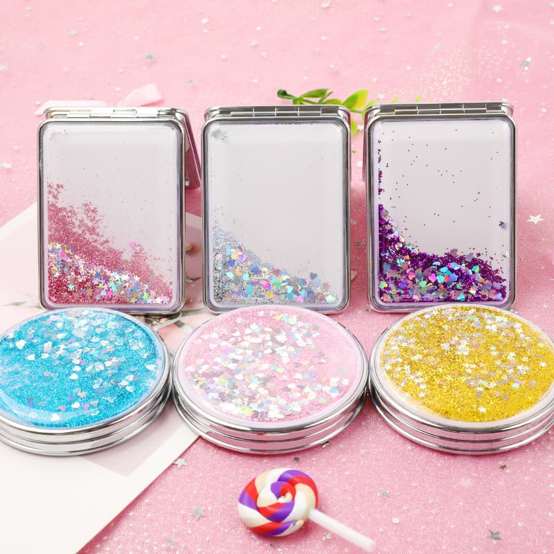 Gương Mini Trang Điểm Lấp Lánh Bỏ Túi
