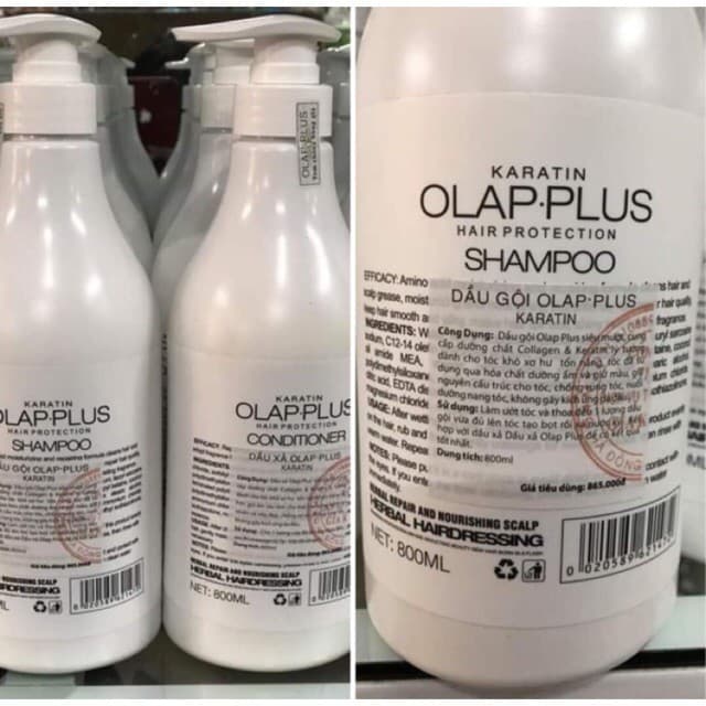Dầu gội cặp OLAPPLUS phục hồi tóc hư tổn 800ml x2