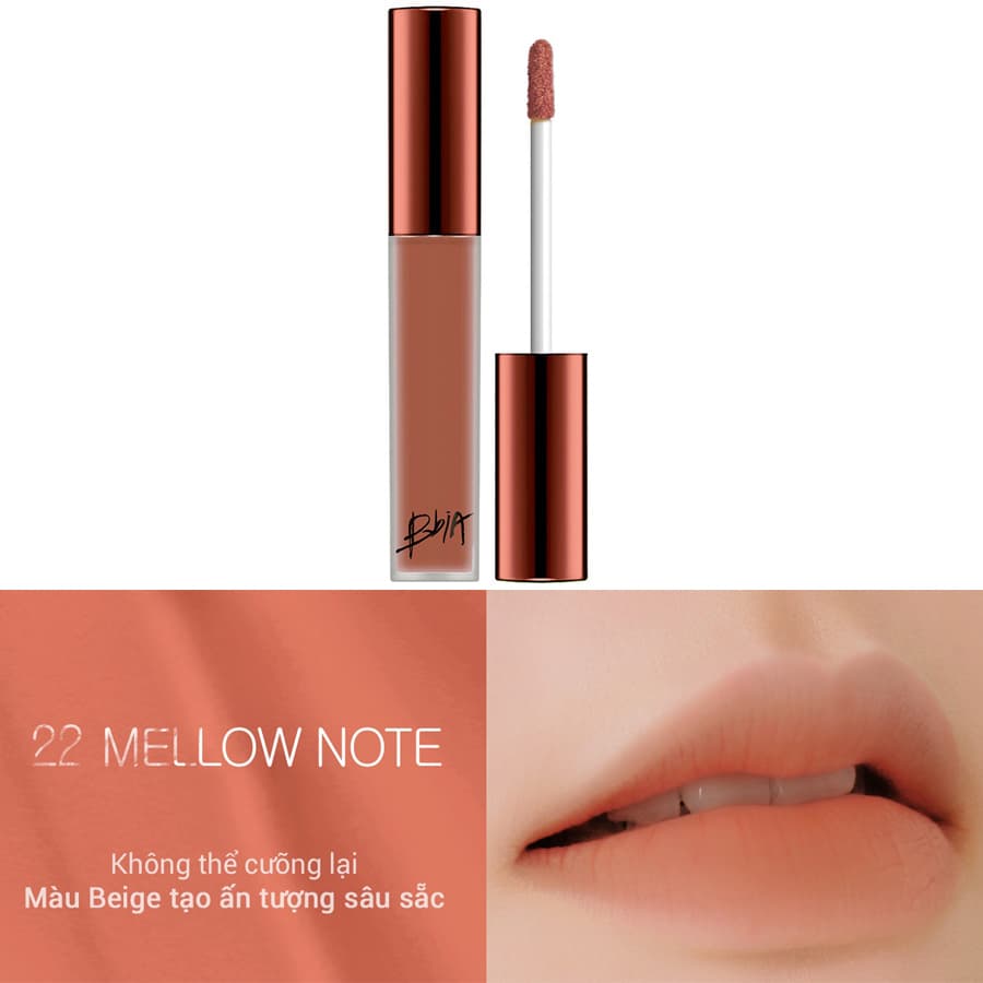 Son kem Bbia Last Velvet Lip Tint Version 5 Hàn Quốc No.22 Mellow Note