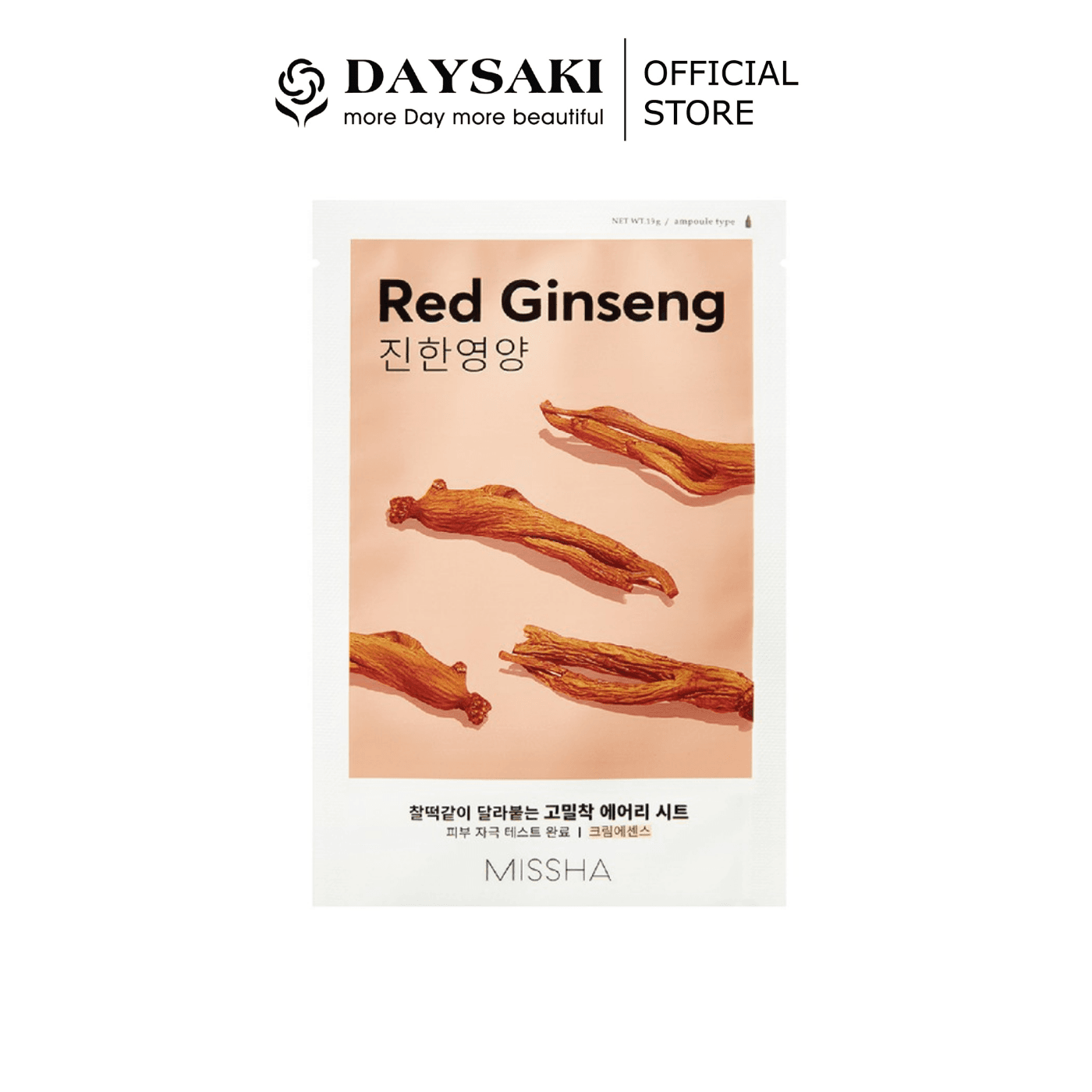 [HCM]Missha Mặt Nạ Dưỡng Da Chiết Xuất Nhân Sâm Đỏ Airy Fit Sheet Mask Red Ginseng (19g)