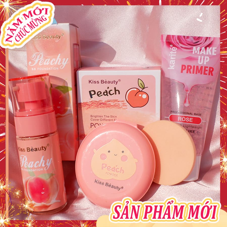 [HCM]【Kiss Belle Shop】 Bộ kem nền dạng lỏng 3 món(Kem cách ly Trong suốt+kem BB+Phấn trang điểm)