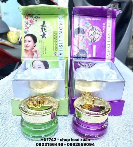 [HCM]Kem dưỡng da mặt Jiaonulisha xanh lá cây - Jiaonulisha tím da nám và tàn nhang - HX1742