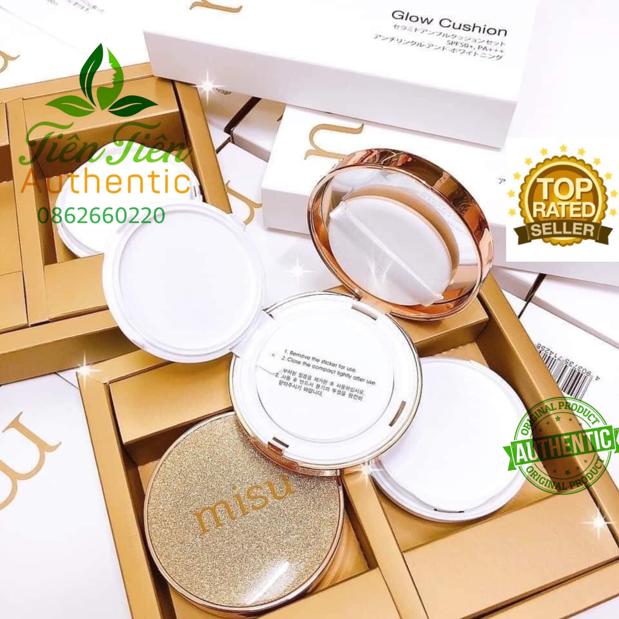 MISU GLOW CUSHION màu 21 SPF 50 PA+++ tặng kèm 1 lõi
