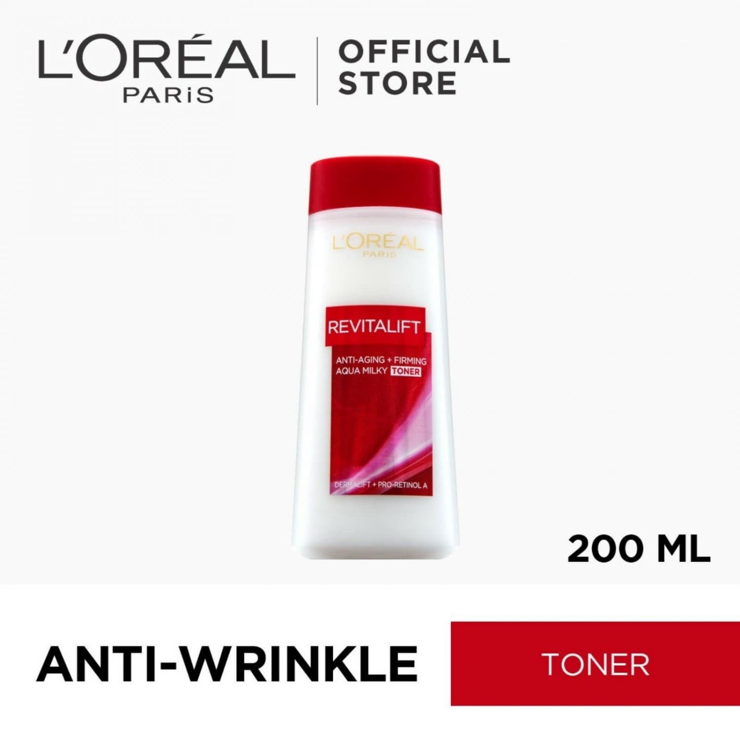 [HCM]LOreal - Nước hoa hồng săn chắc da & giảm nếp nhăn LOreal Paris Revitalift Aqua Milky 200ml