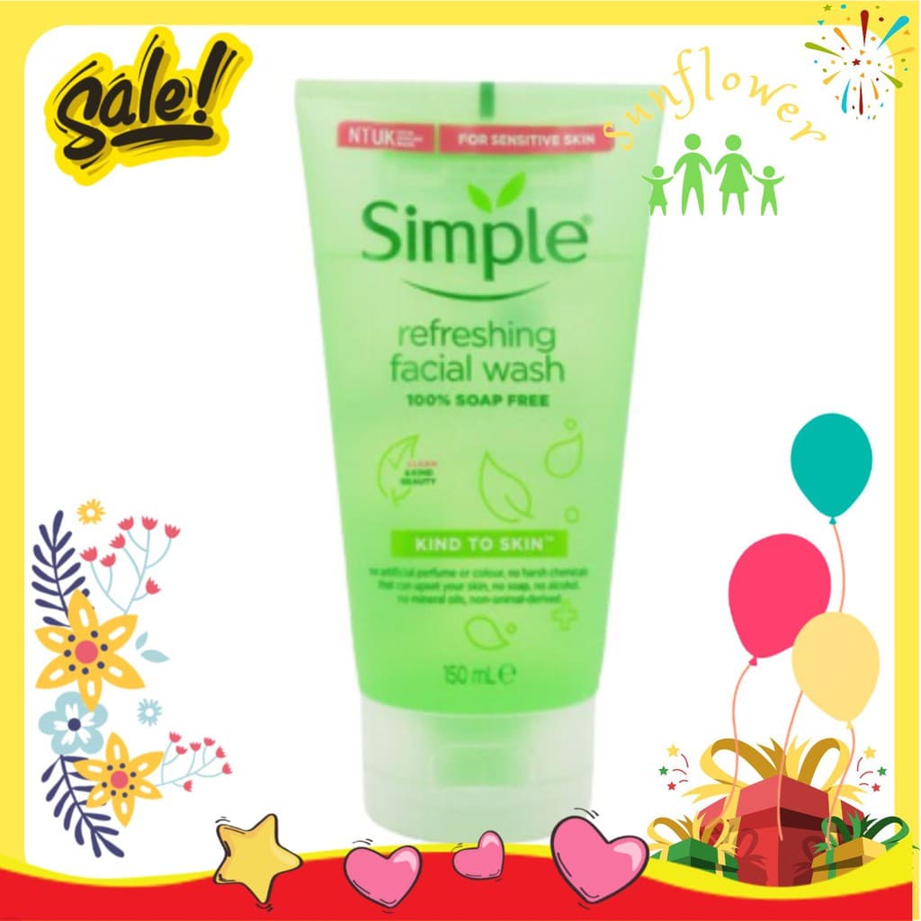 Sữa rửa mặt Simple Kind To Skin Refreshing Facial Wash Gel - 50ml Anh Quốc - Shop Sunflower