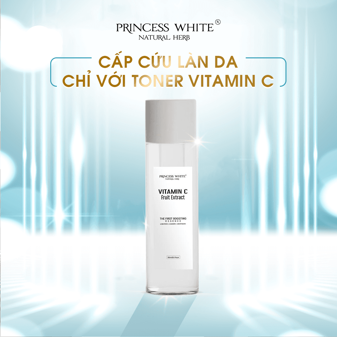 [HCM]Nước hoa hồng Vitamin C dưỡng trắng se khít chân lông giữ ẩm da ngừa mụn Princess White 150ml