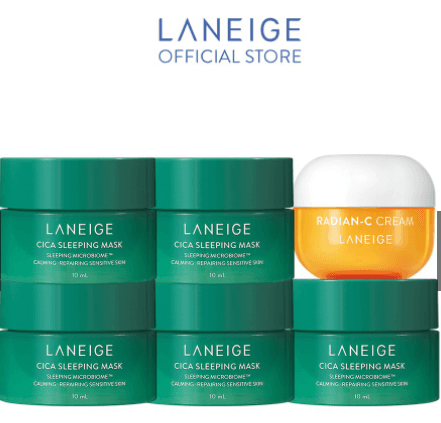 Bộ quà tặng nâng niu giấc ngủ Cica Sleeping Mask và mờ đốm nâu Radian C Laneige