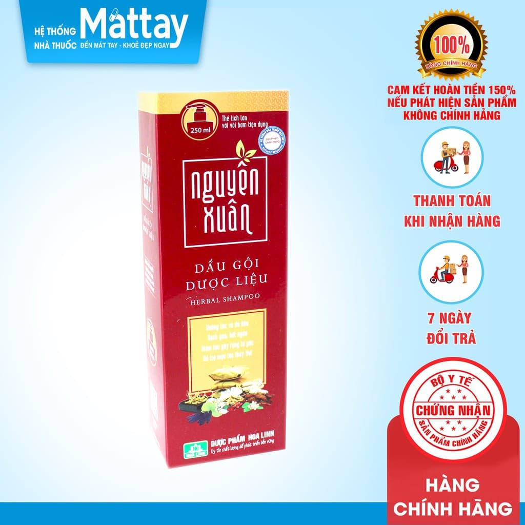 ✅ Dầu Gội Nguyên Xuân ( Màu Nâu ) - Chai 250ml - Dưỡng Tóc và Da Đầu Sạch Gàu Hết Ngứa
