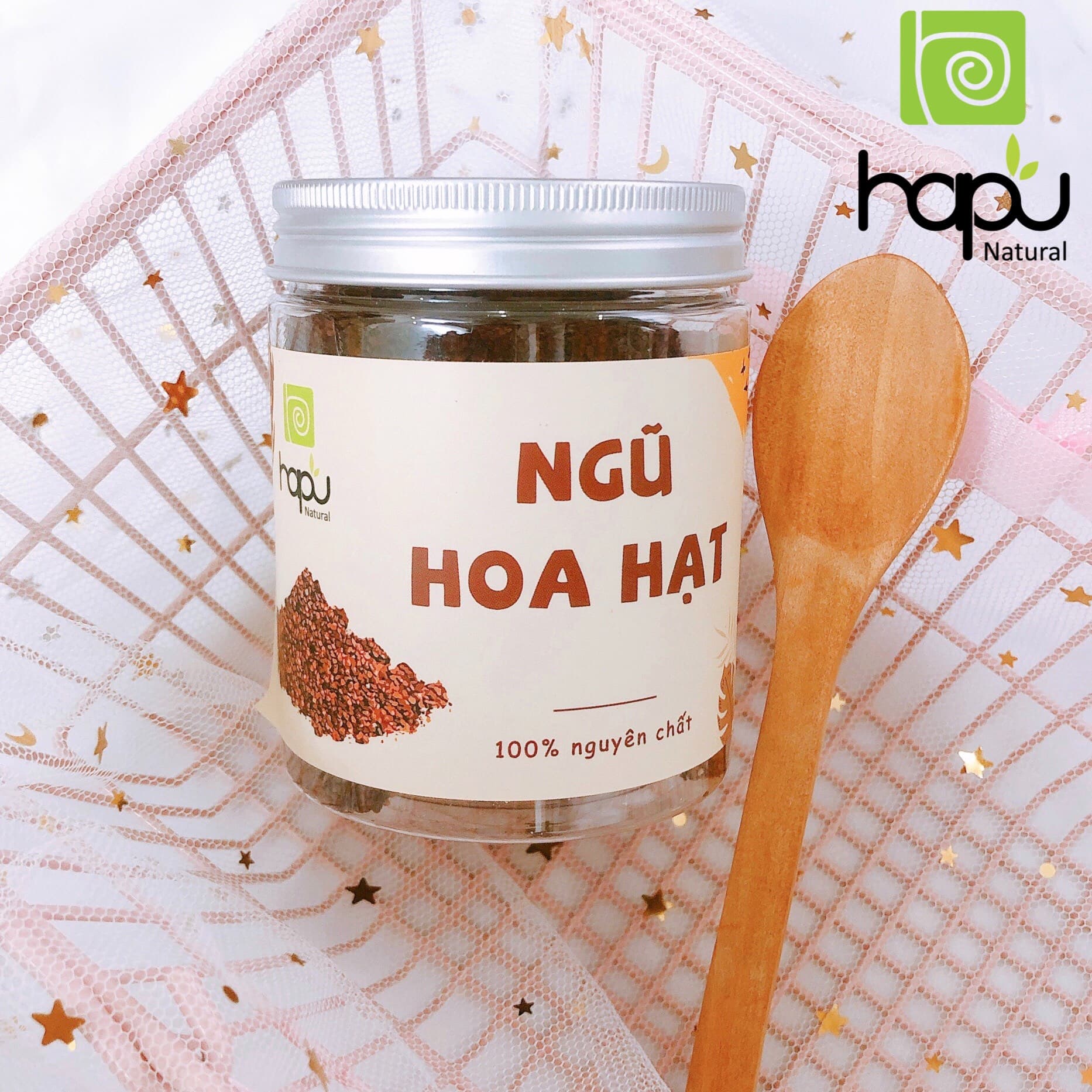 [HCM]Hũ Ngũ Hoa Hạt Thiên Nhiên HaPu Organic Bột Thiên Nhiên Đắp Mặt Dưỡng Da Đẩy M.ụ.n Ẩn Kiềm Dầu giảm Thâm Nám