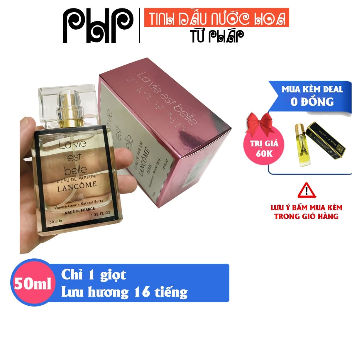 [Lưu hương 16 tiếng] Nước hoa Nữ PHP Laviest dạng tinh dầu 50ml tỏa hương 2 mét hàng cao cấp