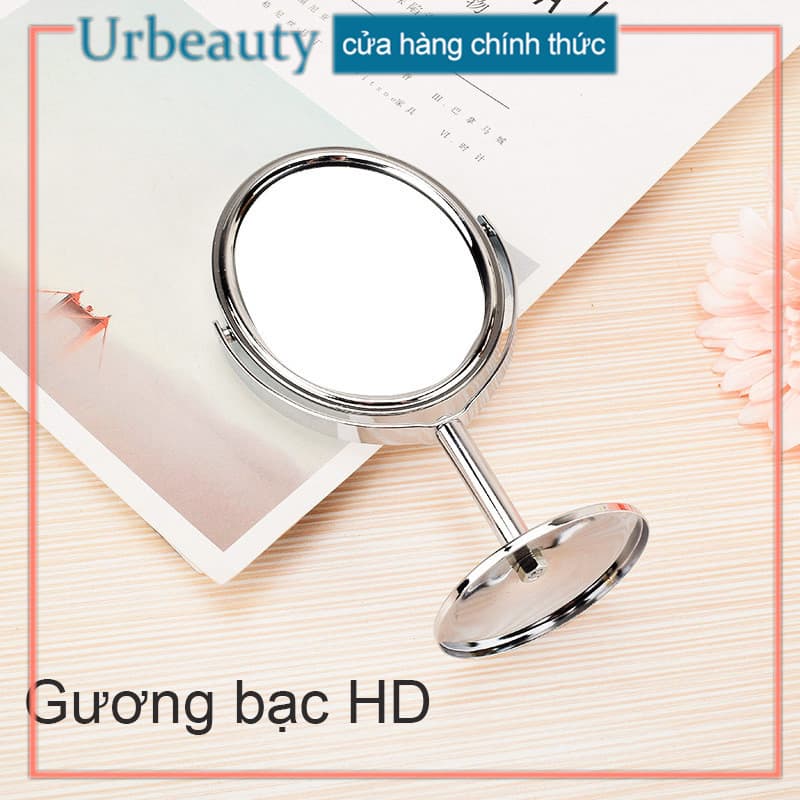 [HCM]【Urbeauty Mall】Gương Trang Điểm Mini 2 Mặt Phẳng Để Bàn – Một Mặt Có Thể Phóng To Gấp 3 Lần - Tròn