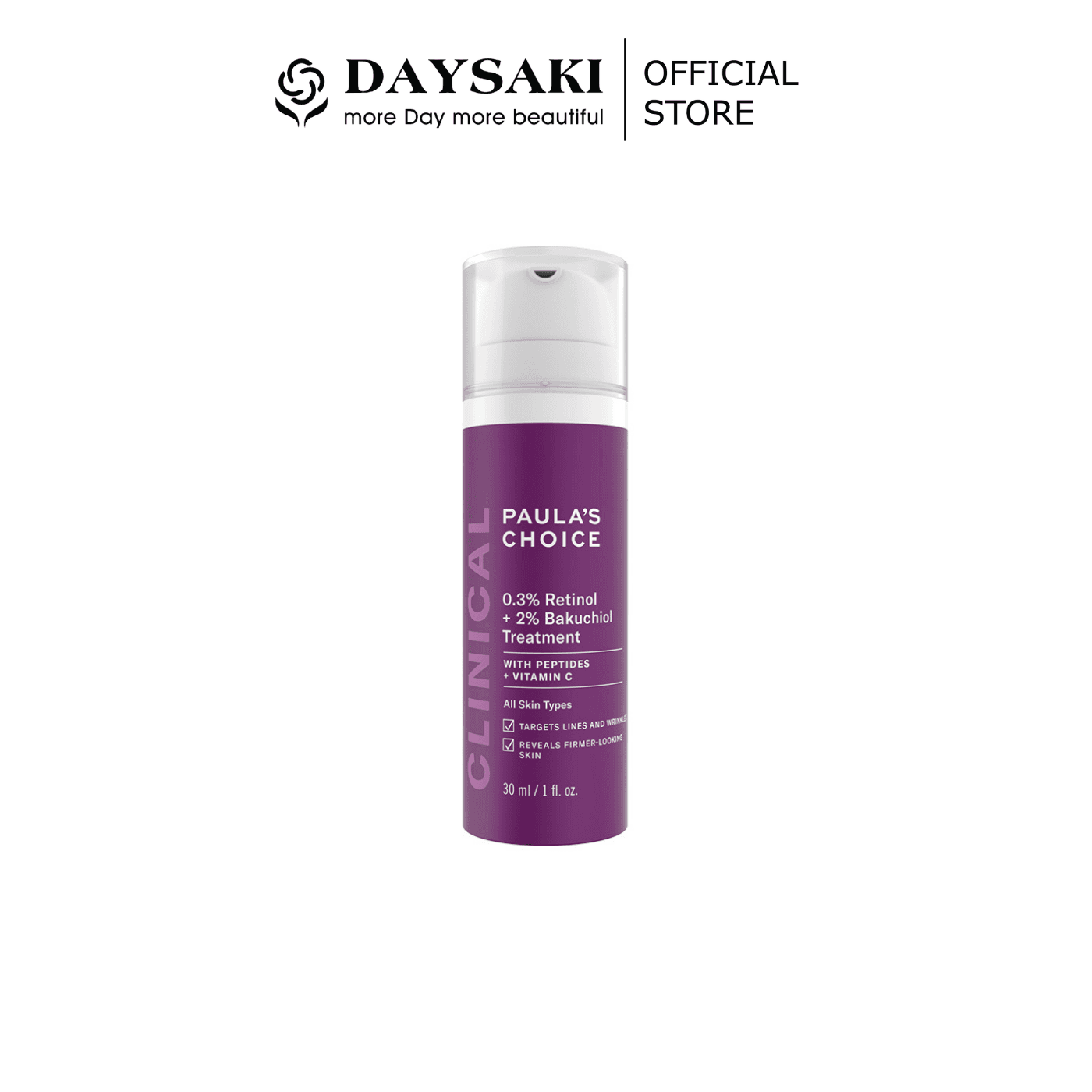 [HCM]Paulas Choice Tinh Chất Gấp Đôi Sức Mạnh Chống Lão Hóa Từ 0.3% Retinol + 2% Bakuchiol Treatment 30ml